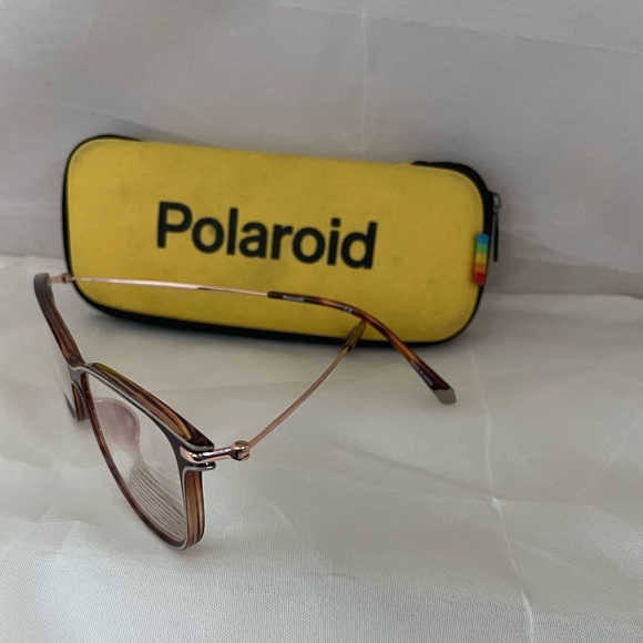 POLAROID- brown plastic and metal light weight eyeglass frames - Picture 3 of 4